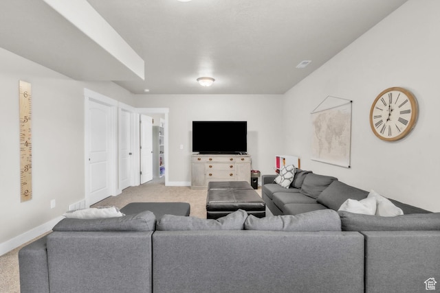 1153 E 2850 N, North Ogden, UT 84414 - living area featuring baseboards, visible vents, and light colored carpet