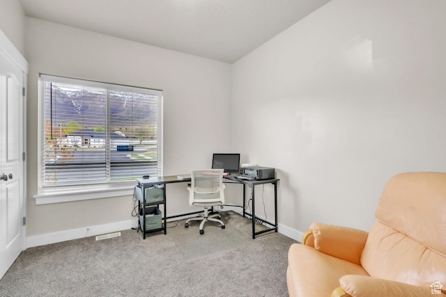 1153 E 2850 N, North Ogden, UT 84414 - office area featuring baseboards, visible vents, and carpet