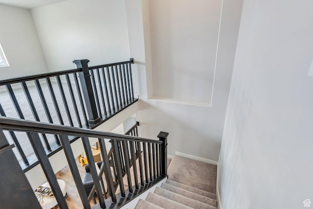 staircase with baseboards