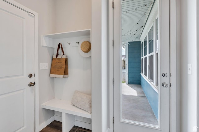 mudroom with baseboards