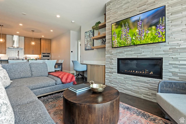 801 E Klaim Dr N, Hideout, UT 84036 - living room with wood finished floors, recessed lighting, and baseboards