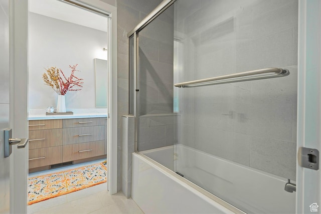 801 E Klaim Dr N, Hideout, UT 84036 - full bathroom featuring vanity, combined bath / shower with glass door, and tile patterned floors