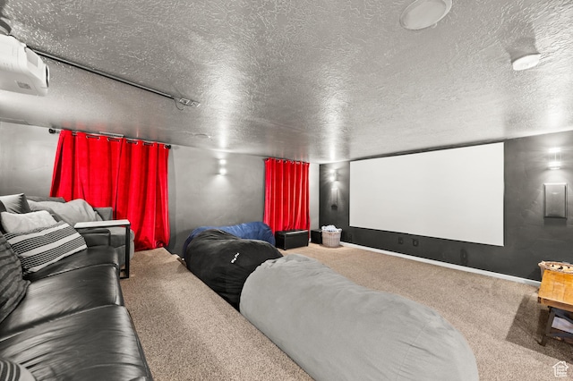 322 Flour Mill Dr, Kaysville, UT 84037 - cinema with baseboards, carpet floors, and a textured ceiling