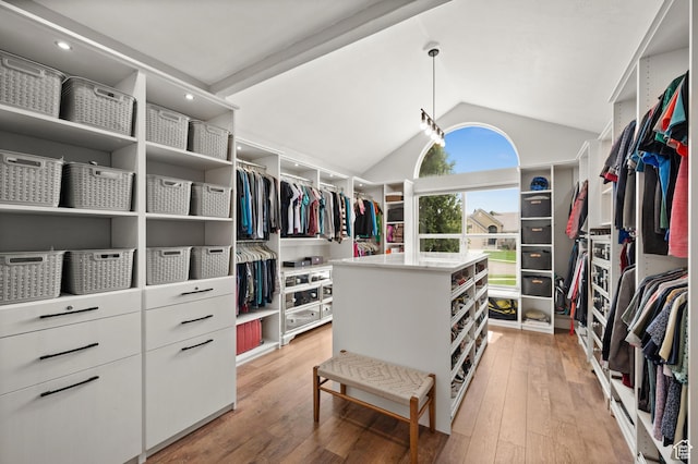 322 Flour Mill Dr, Kaysville, UT 84037 - spacious closet with lofted ceiling and light wood-style flooring