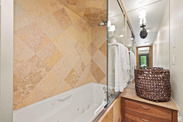 full bathroom featuring a combined bath / shower with jetted tub