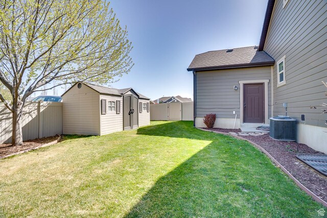 2520 S 260 E, Heber City, UT 84032 - view of yard featuring central AC, an outdoor structure, and fence