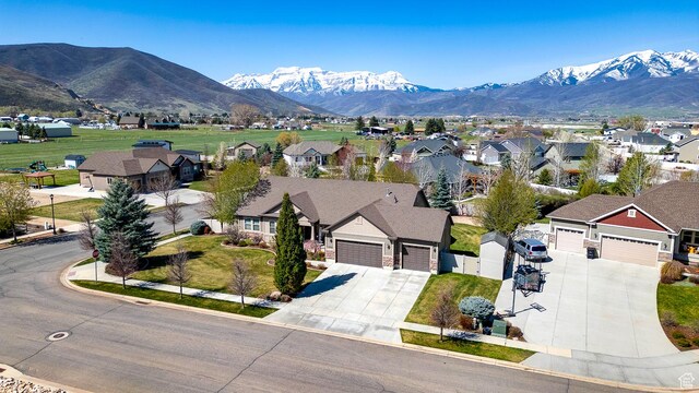 2520 S 260 E, Heber City, UT 84032 - drone / aerial view with a mountain view and a residential view