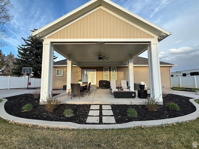 175 N 900 W, Roosevelt, UT 84066 - view of patio / terrace with ceiling fan and fence