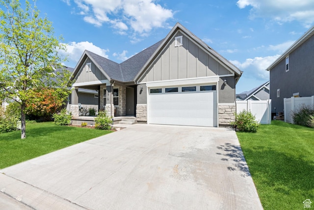 2212 W Autumn Dr S, Mapleton, UT 84664 - craftsman inspired home with stone siding, board and batten siding, an attached garage, a porch, and concrete driveway