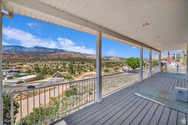 458 E Homespun Cir, Leeds, UT 84746 - wooden terrace with a mountain view