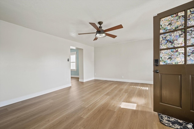 204 S 500 E, Ogden, UT 84404 - interior space with light wood-type flooring, baseboards, and ceiling fan