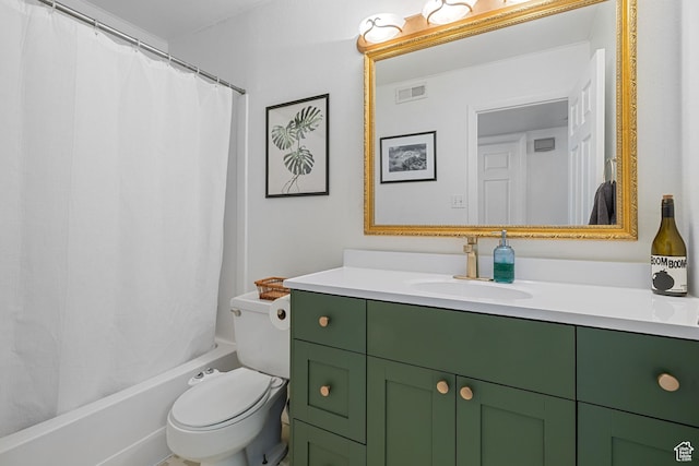 3512 S 300 E Unit P, Salt Lake City, UT 84115 - full bath featuring visible vents, vanity, shower / bathtub combination with curtain, and toilet