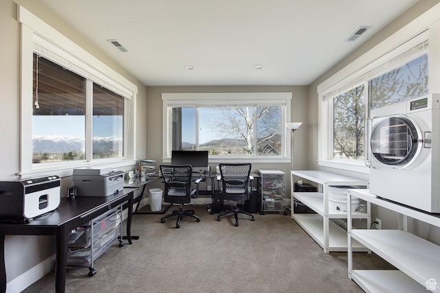 1621 S 4800 E, Heber City, UT 84032 - carpeted office space featuring plenty of natural light and stacked washer and clothes dryer