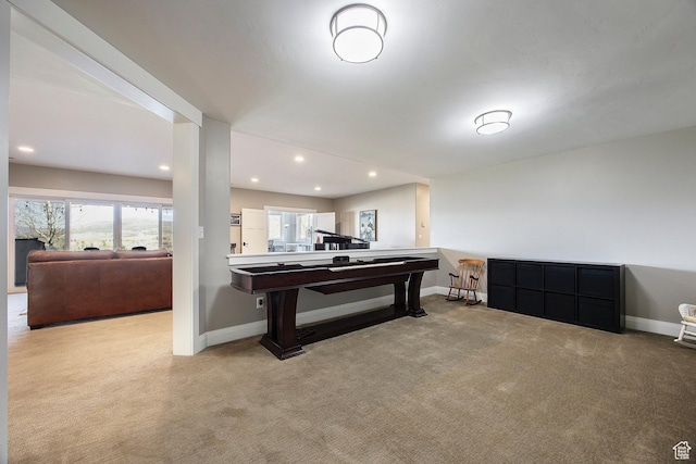 1621 S 4800 E, Heber City, UT 84032 - recreation room featuring carpet floors, baseboards, and recessed lighting