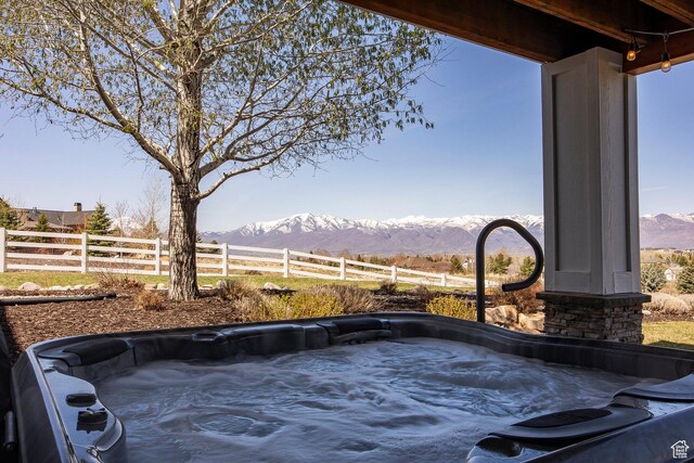 1621 S 4800 E, Heber City, UT 84032 - exterior view of a hot tub and a mountain backdrop