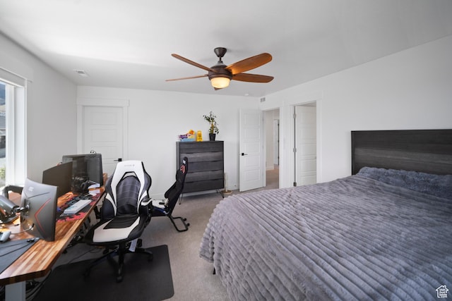 2848 S Preening Way, Saratoga Springs, UT 84045 - bedroom with carpet, a desk, and ceiling fan