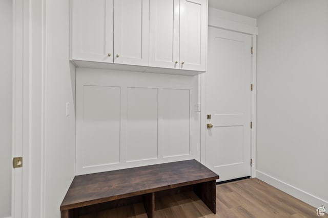 949 W Torrey Pines Dr, Richfield, UT 84701 - mudroom featuring baseboards and wood finished floors