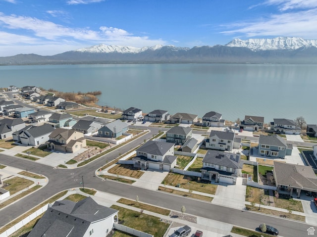 2948 S Puddle Ln, Saratoga Springs, UT 84045 - aerial view featuring a residential view and a water and mountain view