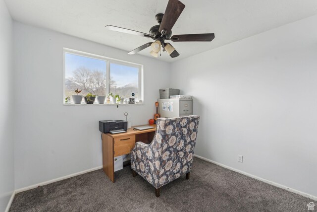 374 S Fairlane, Tooele, UT 84074 - living area with ceiling fan, carpet floors, and baseboards