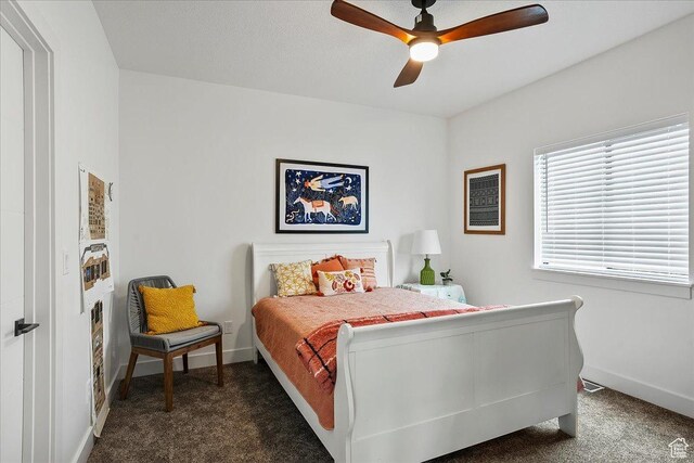 655 Wilard Peak Rd, Mantua, UT 84324 - carpeted bedroom featuring baseboards and ceiling fan