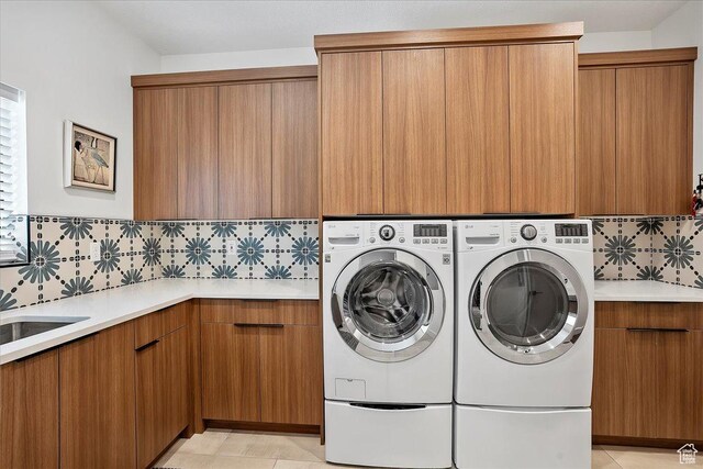 655 Wilard Peak Rd, Mantua, UT 84324 - laundry area with separate washer and dryer and cabinet space