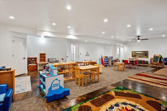 655 Wilard Peak Rd, Mantua, UT 84324 - game room with recessed lighting and ceiling fan