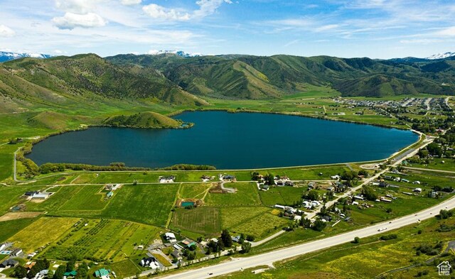 655 Wilard Peak Rd, Mantua, UT 84324 - aerial view with a water and mountain view