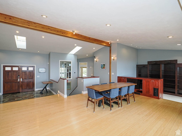 1022 E Northbonneville Dr N, Salt Lake City, UT 84103 - dining room with wood finished floors, recessed lighting, a skylight, and baseboards