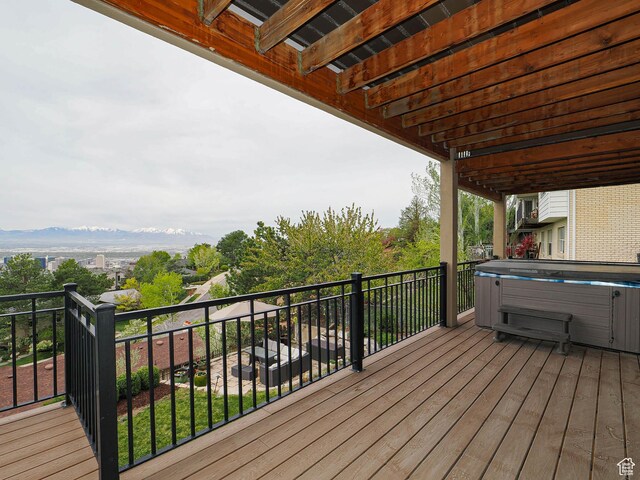 1022 E Northbonneville Dr N, Salt Lake City, UT 84103 - wooden deck with a hot tub