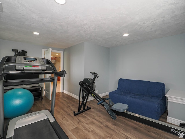 1022 E Northbonneville Dr N, Salt Lake City, UT 84103 - exercise area with wood finished floors, baseboards, and recessed lighting