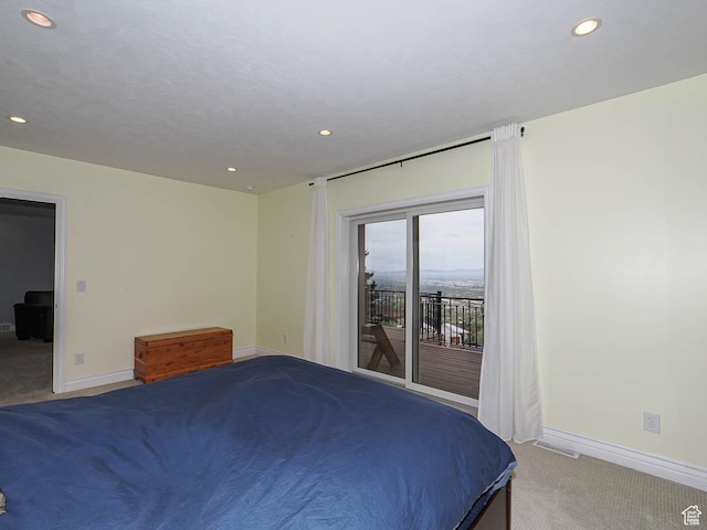 1022 E Northbonneville Dr N, Salt Lake City, UT 84103 - bedroom with carpet floors, access to outside, recessed lighting, and baseboards