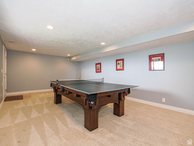 1022 E Northbonneville Dr N, Salt Lake City, UT 84103 - game room with light carpet, baseboards, and recessed lighting