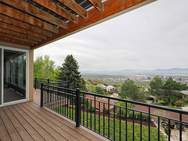 1022 E Northbonneville Dr N, Salt Lake City, UT 84103 - wooden terrace featuring a mountain view