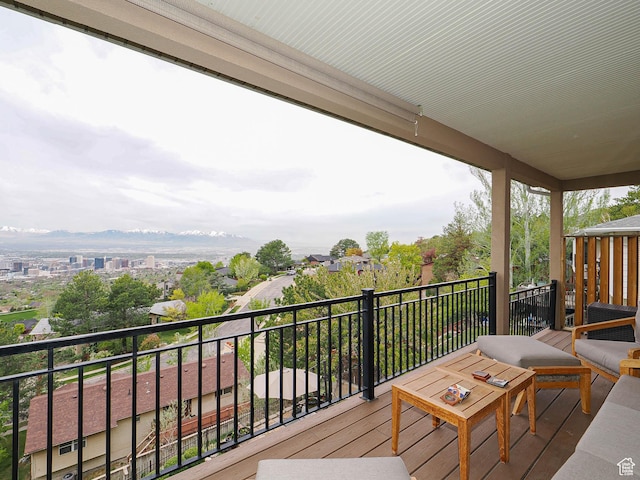 1022 E Northbonneville Dr N, Salt Lake City, UT 84103 - wooden terrace with a mountain view