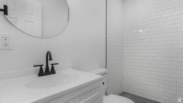 557 N 1200 W, Salt Lake City, UT 84116 - bathroom with vanity, a tile shower, and toilet