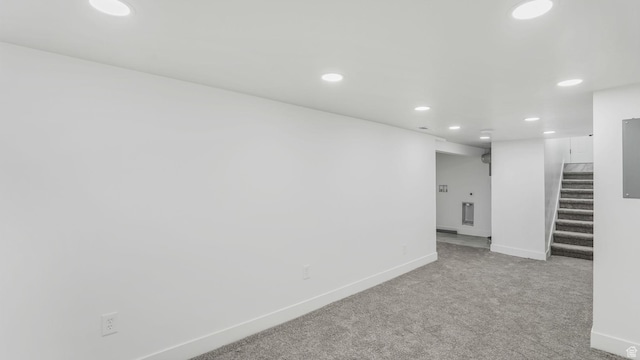 557 N 1200 W, Salt Lake City, UT 84116 - finished basement featuring baseboards, recessed lighting, stairs, and light colored carpet
