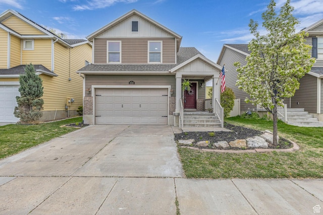 2526 S Andover St, West Haven, UT 84401 - traditional home with concrete driveway, an attached garage, and board and batten siding