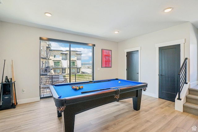 1152 Gambel Oak Way, Park City, UT 84098 - game room with baseboards, pool table, recessed lighting, and light wood-style floors