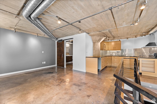 380 W 200 S Unit 104, Salt Lake City, UT 84101 - below grade area with track lighting and baseboards