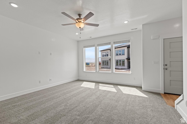 3374 S 1010 W, Nibley, UT 84321 - carpeted empty room featuring recessed lighting, baseboards, and ceiling fan