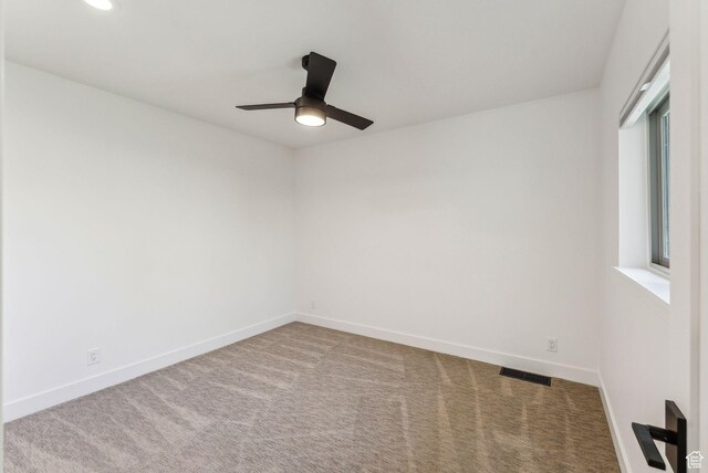 4824 N Meadow Loop Rd Unit 7, Park City, UT 84098 - carpeted spare room featuring baseboards, a ceiling fan, visible vents, and recessed lighting