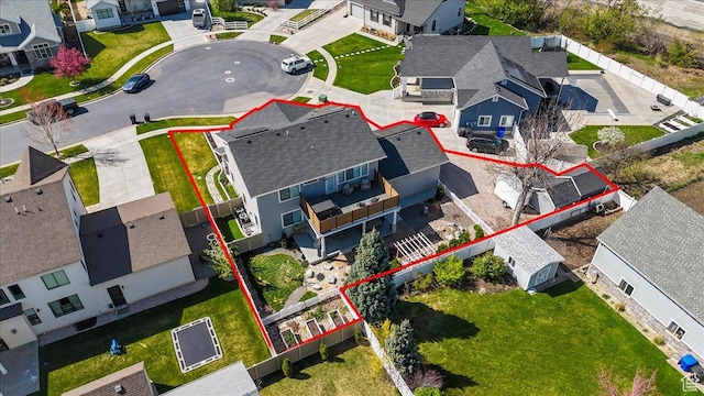364 W Clark Cir, Farmington, UT 84025 - aerial perspective of suburban area featuring property parcel outlined