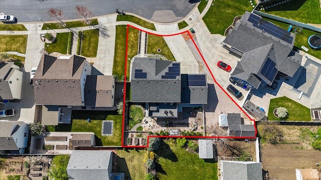 364 W Clark Cir, Farmington, UT 84025 - aerial perspective of suburban area featuring property boundaries highlighted