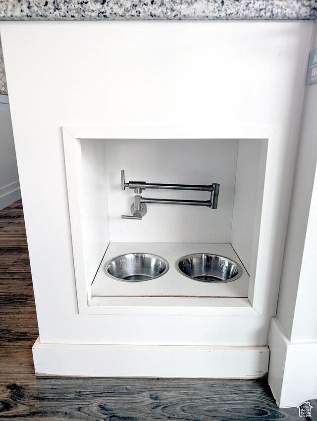 364 W Clark Cir, Farmington, UT 84025 - kitchen view of pot filler and wood finished floors