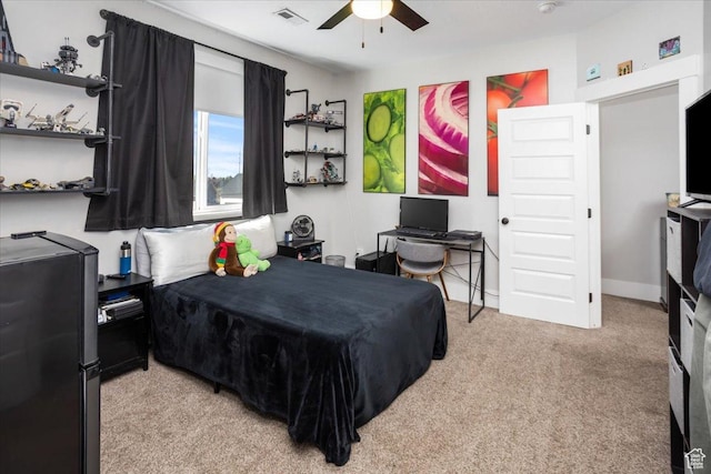 364 W Clark Cir, Farmington, UT 84025 - bedroom featuring light carpet and a ceiling fan
