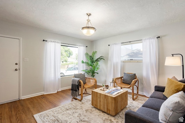 1425 W Riverside Cir, Salt Lake City, UT 84116 - living area featuring light wood-style flooring and a textured ceiling