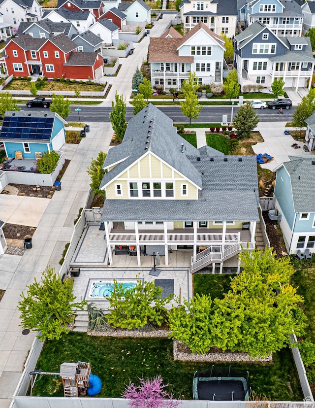 birds eye view of property featuring a residential view
