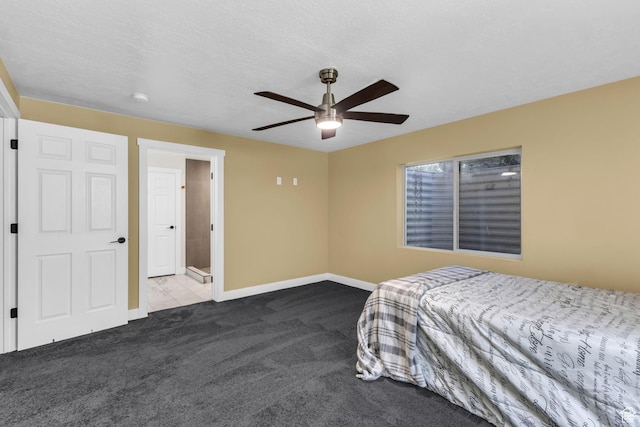 3627 W Augusta Dr, Syracuse, UT 84075 - carpeted bedroom featuring baseboards, ceiling fan, and a textured ceiling