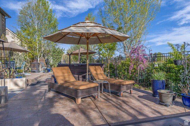 3627 W Augusta Dr, Syracuse, UT 84075 - fenced backyard with a patio area