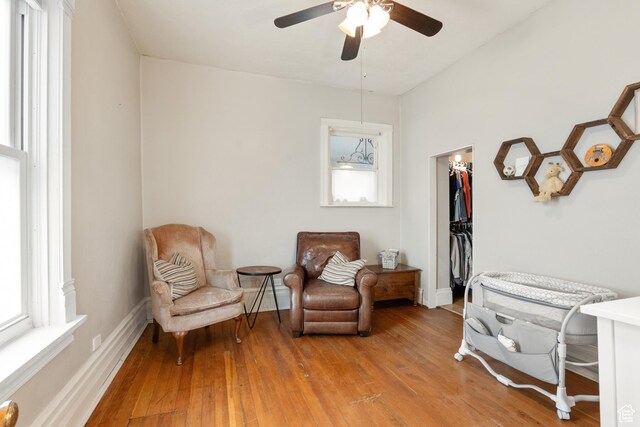 290 N 300 E, Springville, UT 84663 - living area with ceiling fan, baseboards, and wood-type flooring
